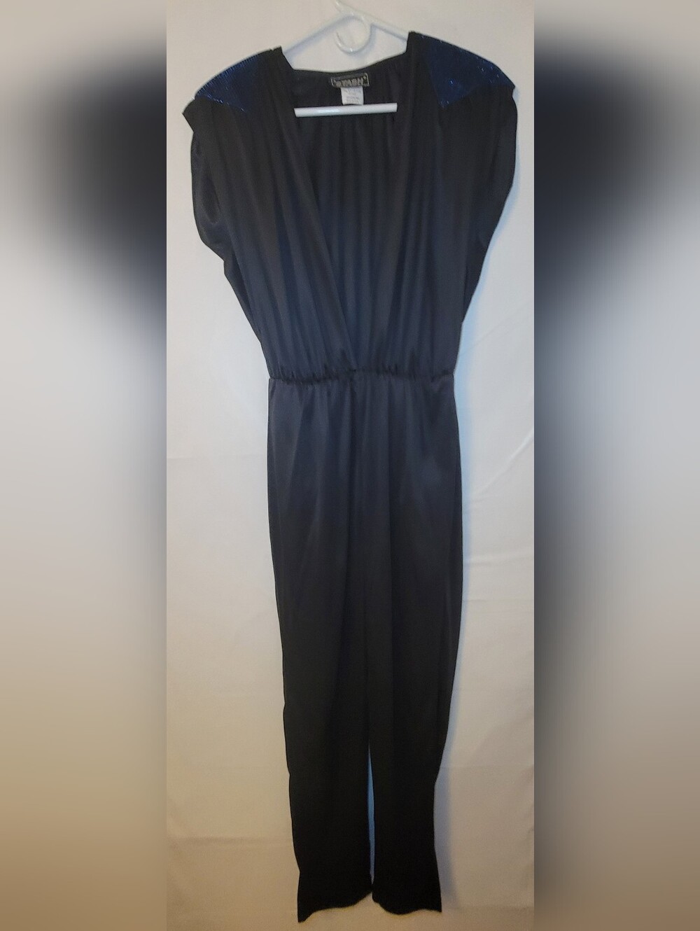 Classic Black Women's Elastic-Waist Maxi Dress